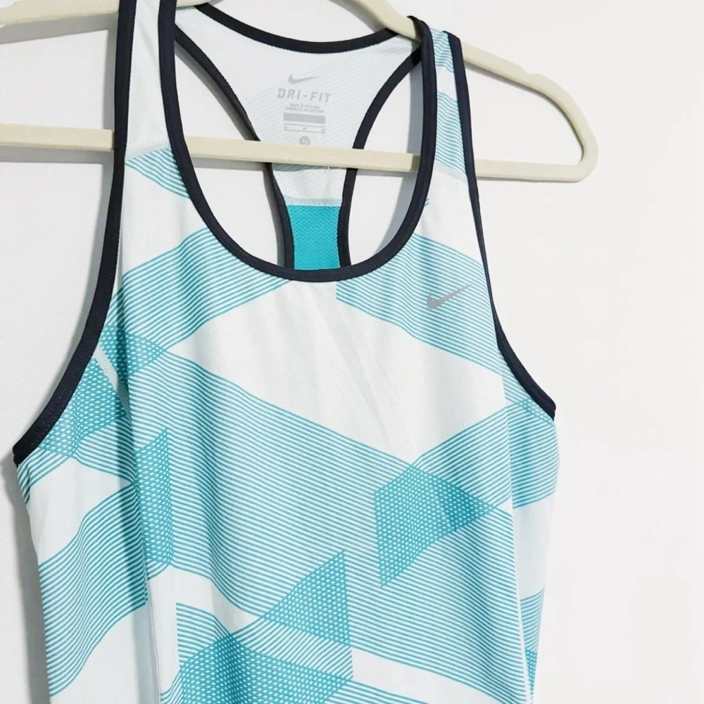 Nike - Teal Printed Dri-Fit Tank